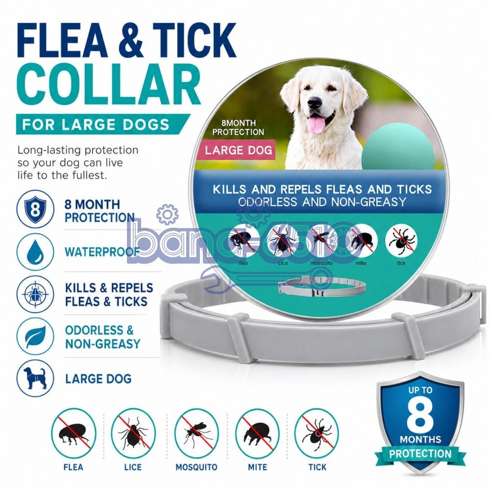 Dog collar Flea and Tick 8 Months Protections Adjustable Pet Collar for Dogs New
