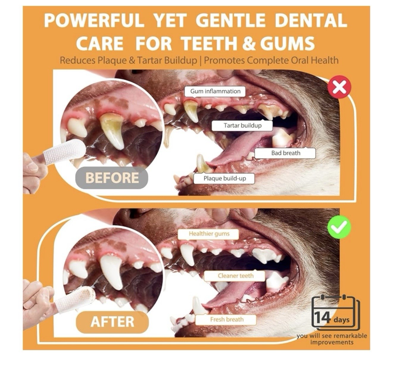 Pet Teeth Cleaning Wipes for Cats and Dogs, Dental Finger Pads Pearl – Embossed