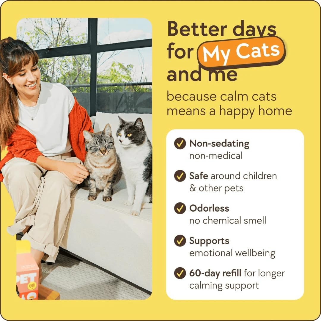 Cat Calming Diffuser Refill Kit (2-Pack, 60-Day Supply) – Cat Pheromone Refil…