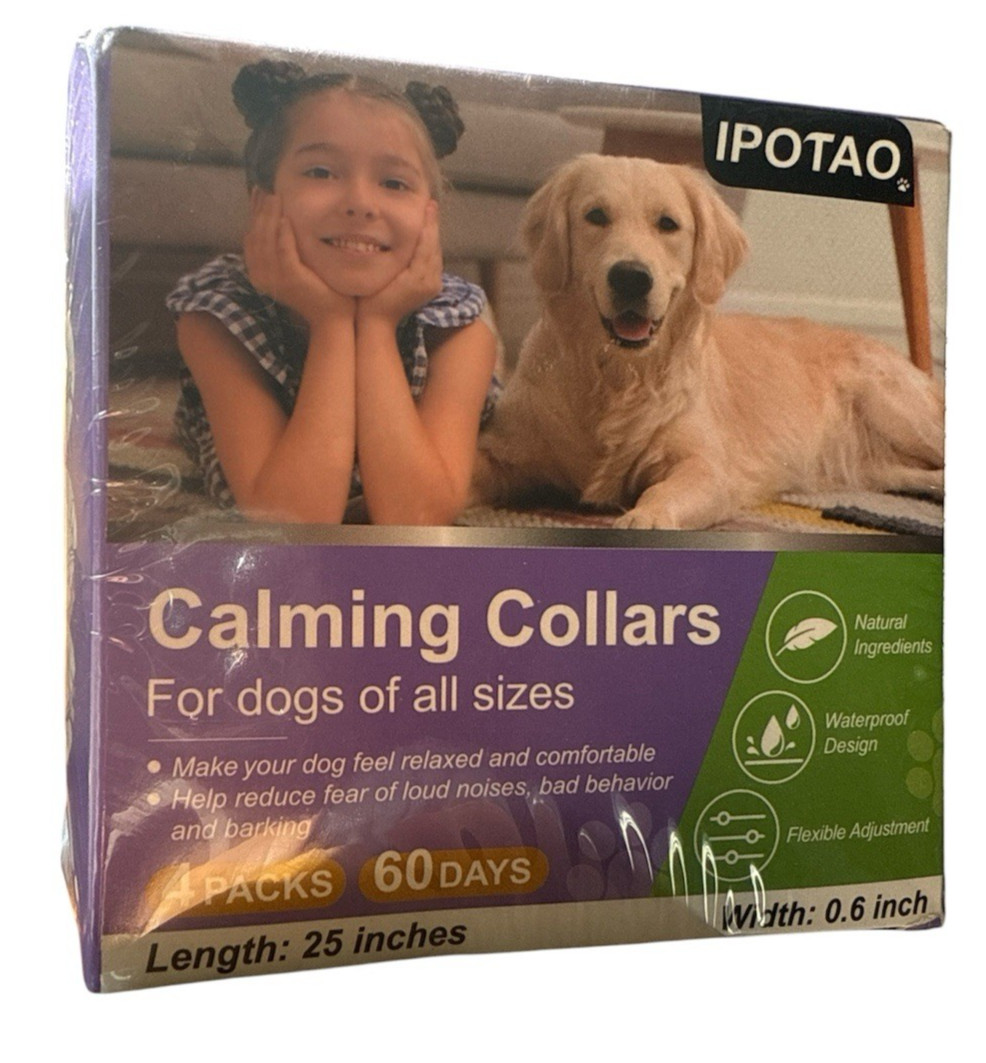 Calming Collar for Dogs 4 Packs 60 Days Natural Ingredients Flexible Adjustment