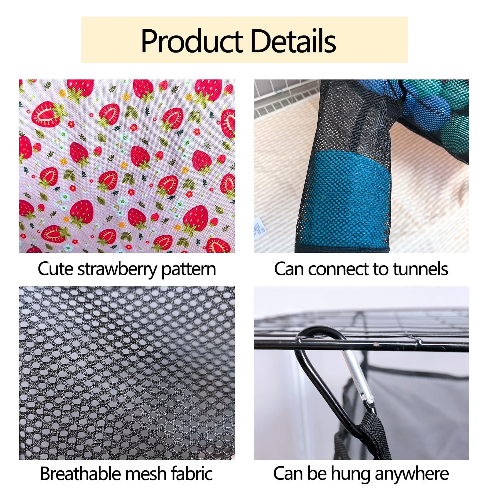 kathson Ferret Hammock for Cage Accessories, 18.5 x 13 x 11 inches, Black