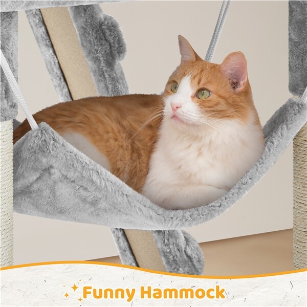 51″ Cat Tree Bed Furniture Scratching Tower Post Condo Kitten Play House Posts