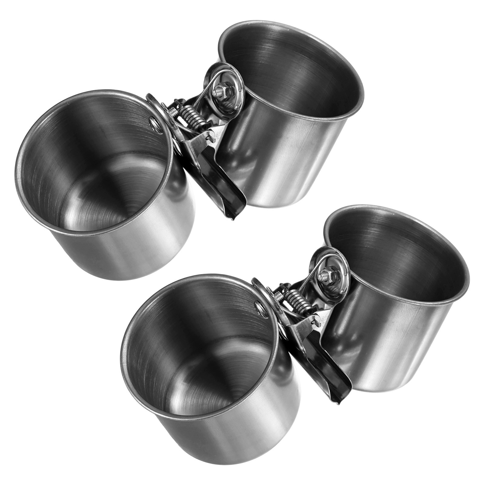 2-Pack Bird Parrot Feeding Double Cups, 2.56″ Birdcage Bowls with Holder