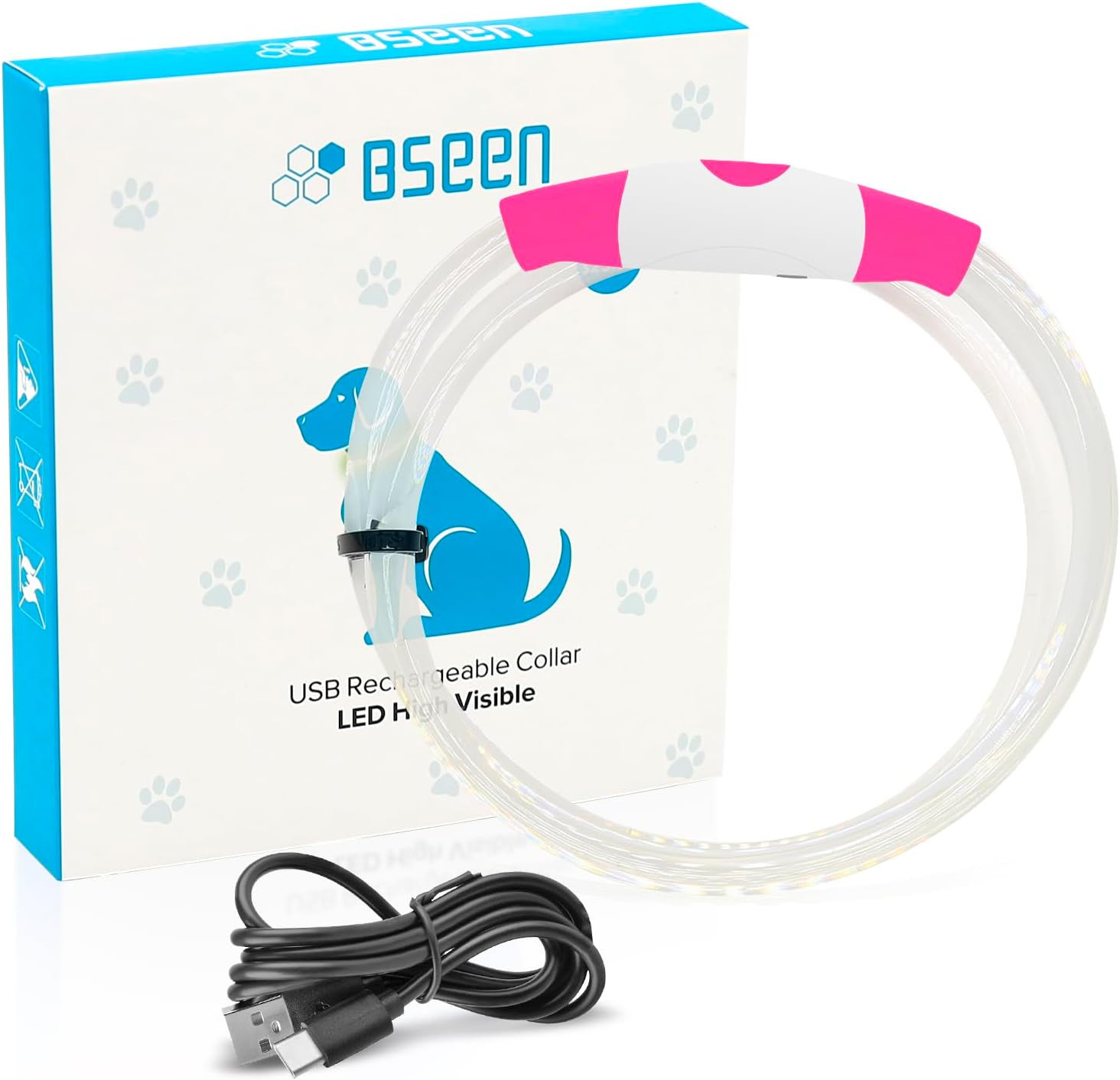 Rechargeable LED Dog Collar – Waterproof Lighted Safety Collar for Night Walks