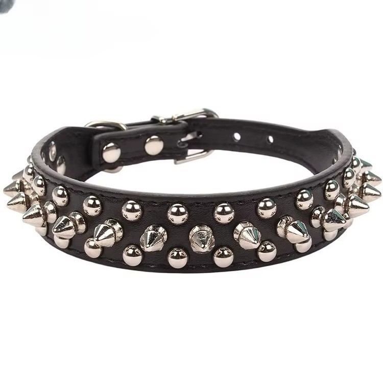 Spiked Studded Dog Collar Rivet Adjustable PU Leather Pet XS S M L XL 8 Color