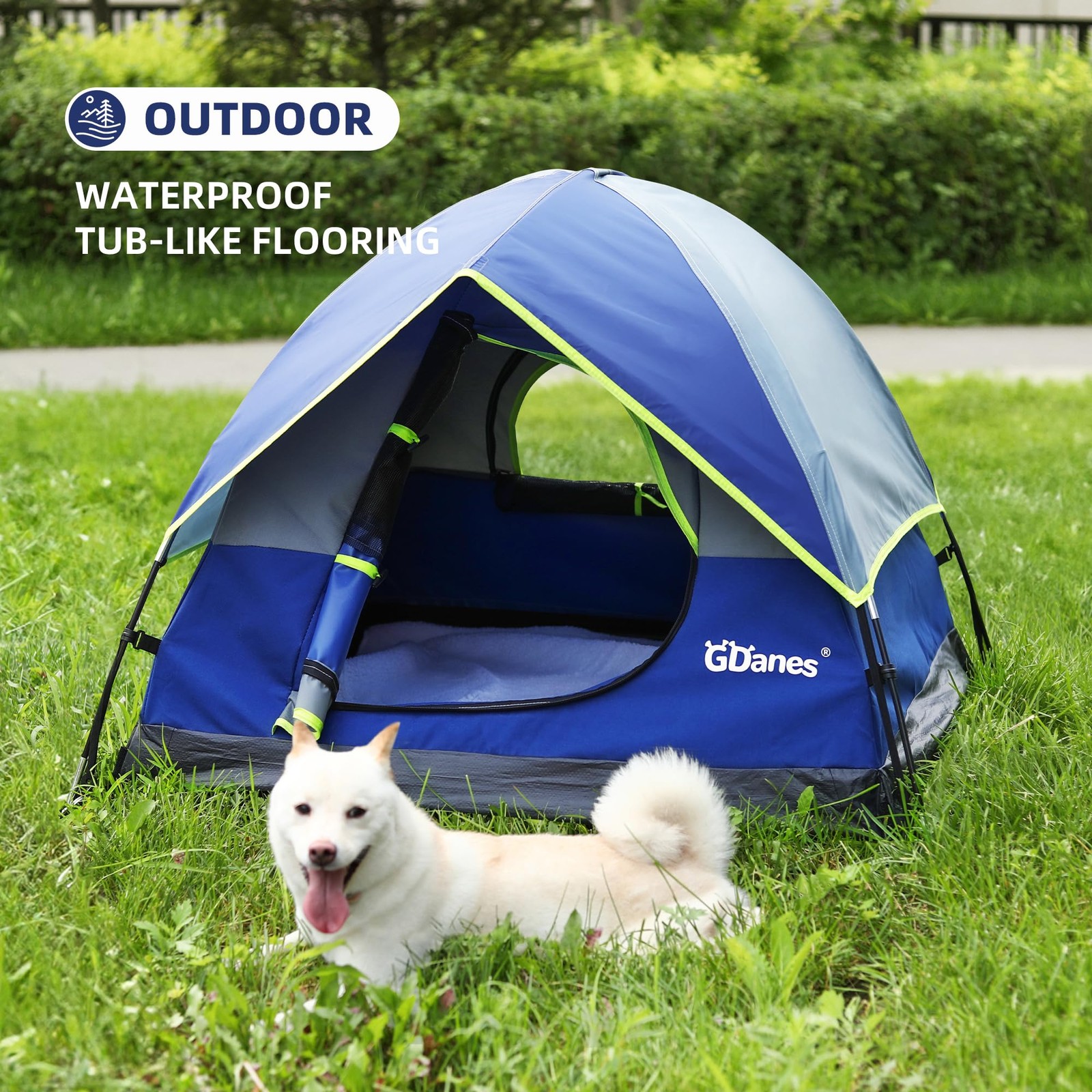 GDanes Blue Dog Tent House – Portable 42 x 42 x 32 Inches,