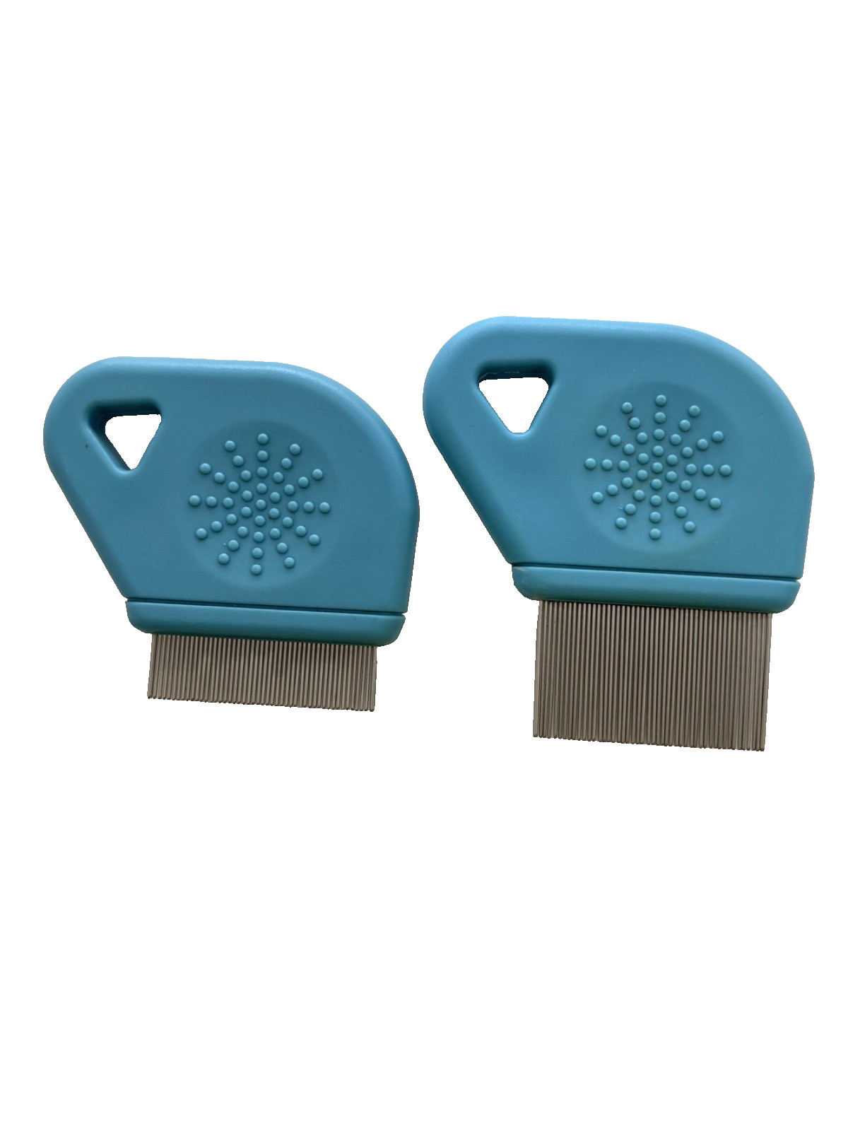 Pet Stainless Steel Flea Comb 1-inch & 1/2-inch teeth 2-PC Set for Dogs & Cats