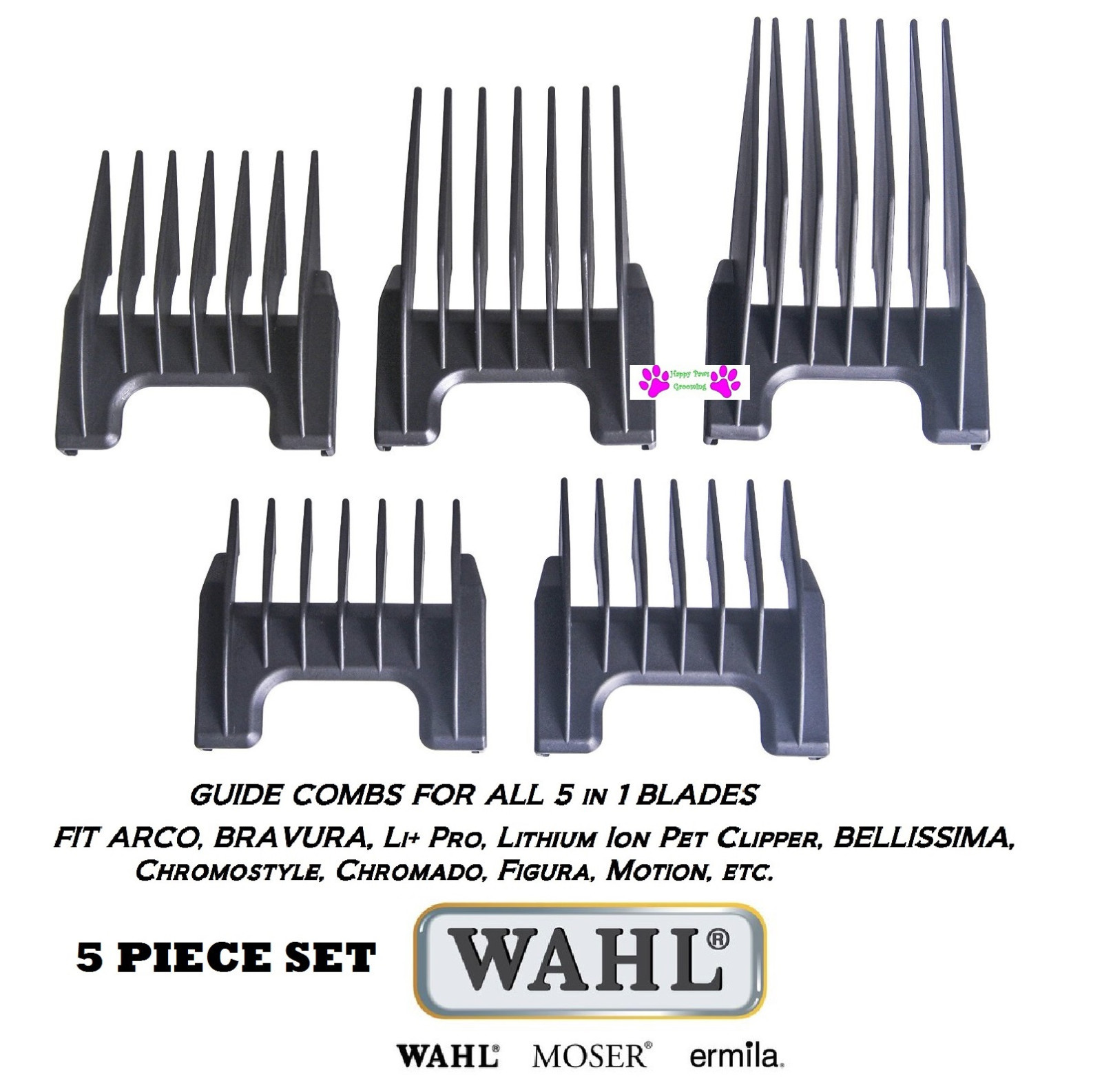 Wahl Attachment GUIDE 5 in 1 Blade COMB 5pc SET-Li+ Pro,Easystyle,MOTION Clipper