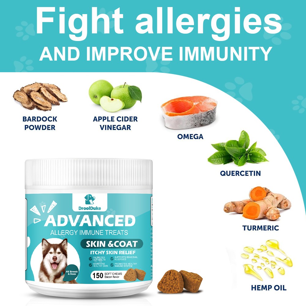 Dog Allergy Relief-Itching Skin Relief- Dog Probiotics for Itchy Skin and Ears