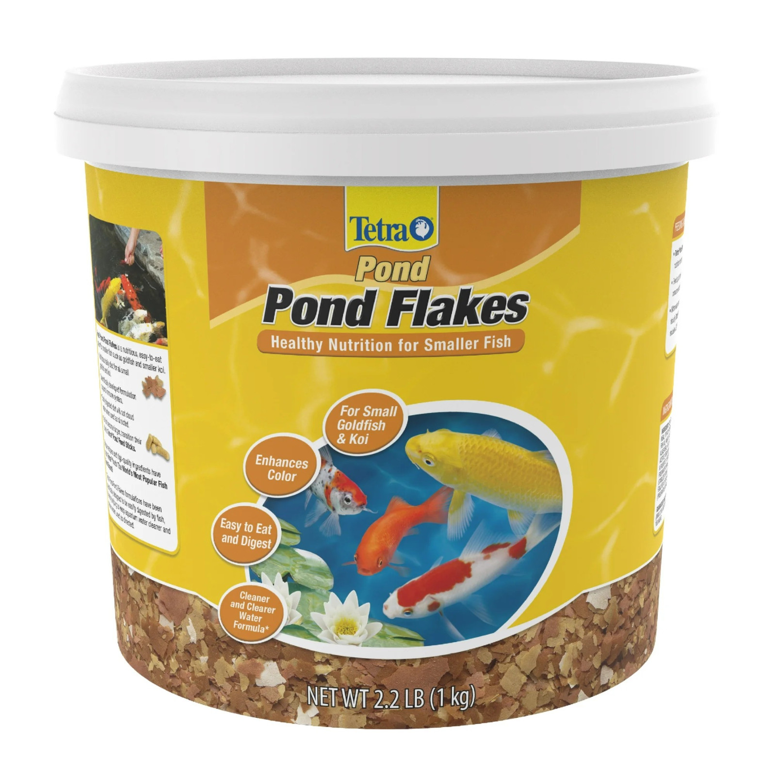 Pond Flakes Fish Food Complete Nutrition Small Goldfish Koi Cleaner Water 2.2lb