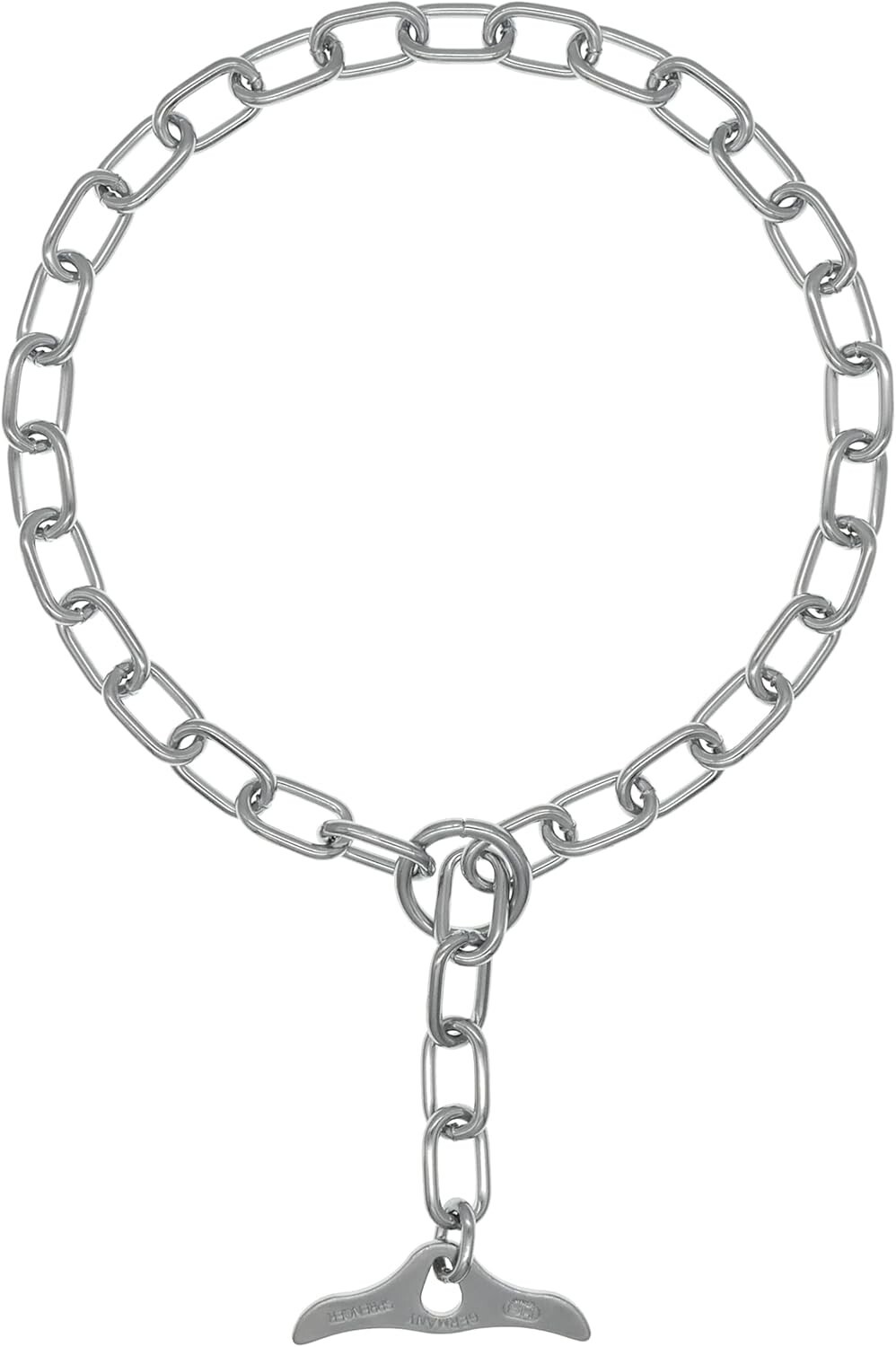 HermSprenger Chrome Plated Steel Fur Saver Dog Collar Med Link w/Toggle 26″-USED