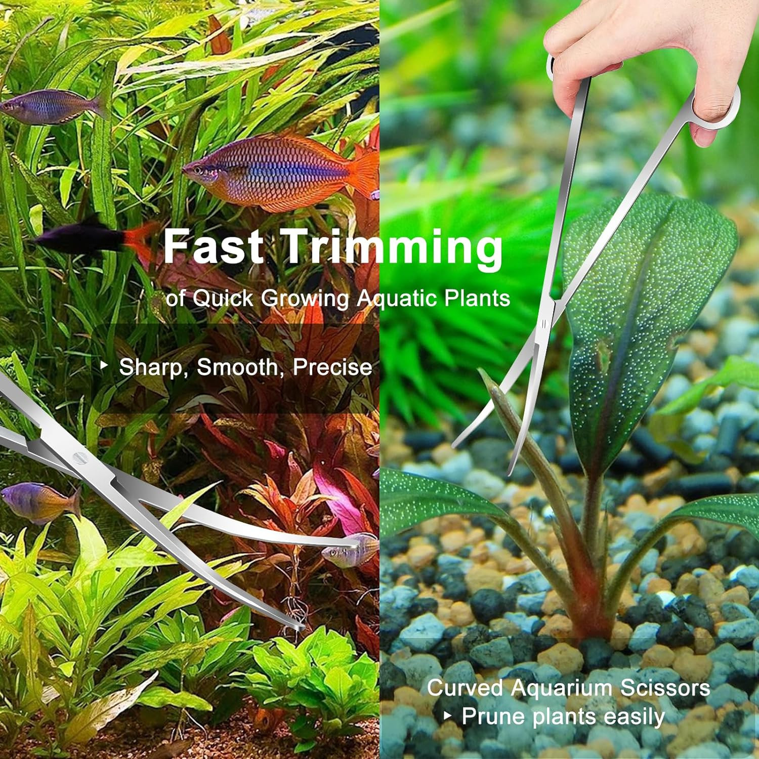 4Pcs Aquascaping Tools Aquascape Kit Long and Strong Aquarium Tweezers Sciss