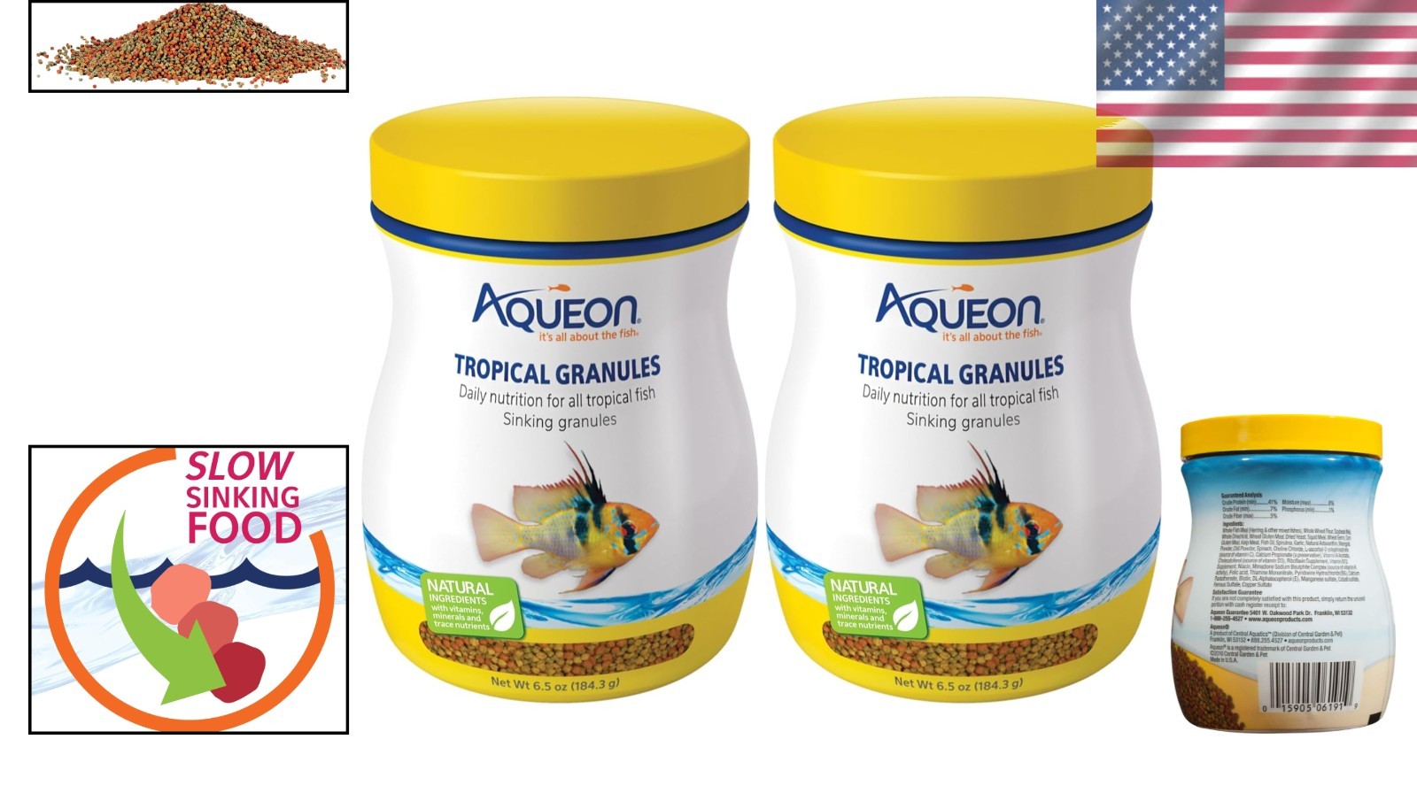 Tropical Fish Food Granules Pack of 2, Natural, All Life Stages, Small Breeds