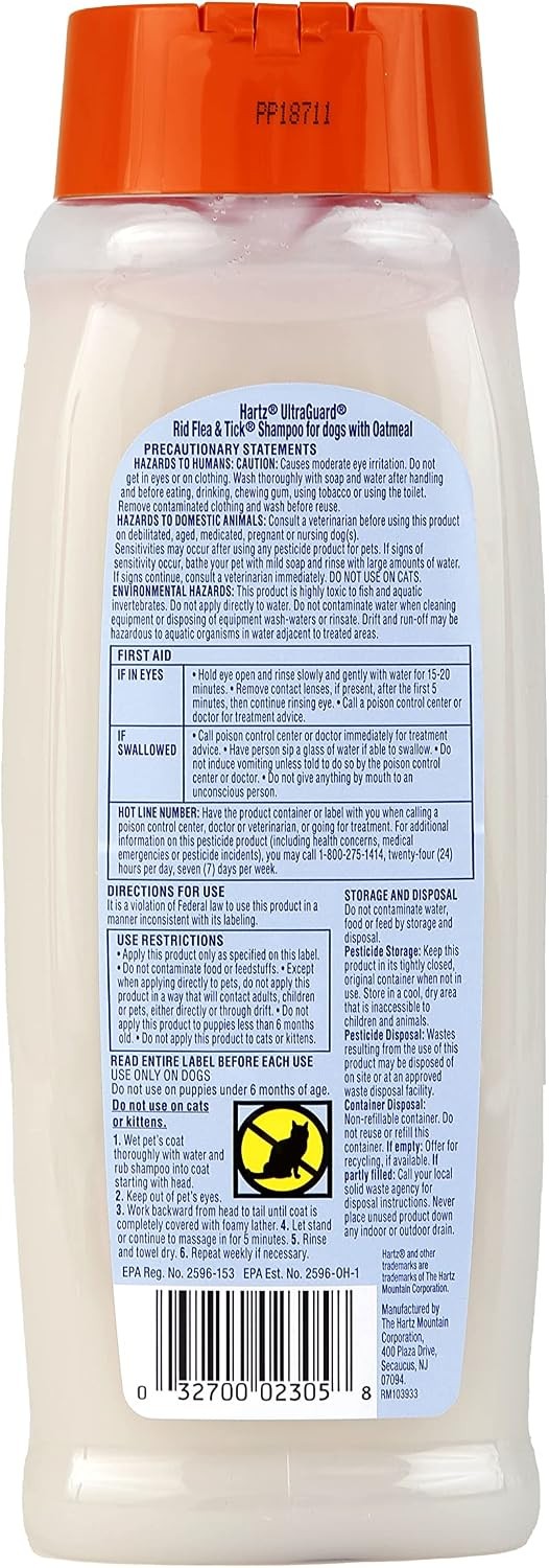 UltraGuard Rid Flea & Tick Oatmeal Dog Shampoo, 18 oz 18 fl oz,
