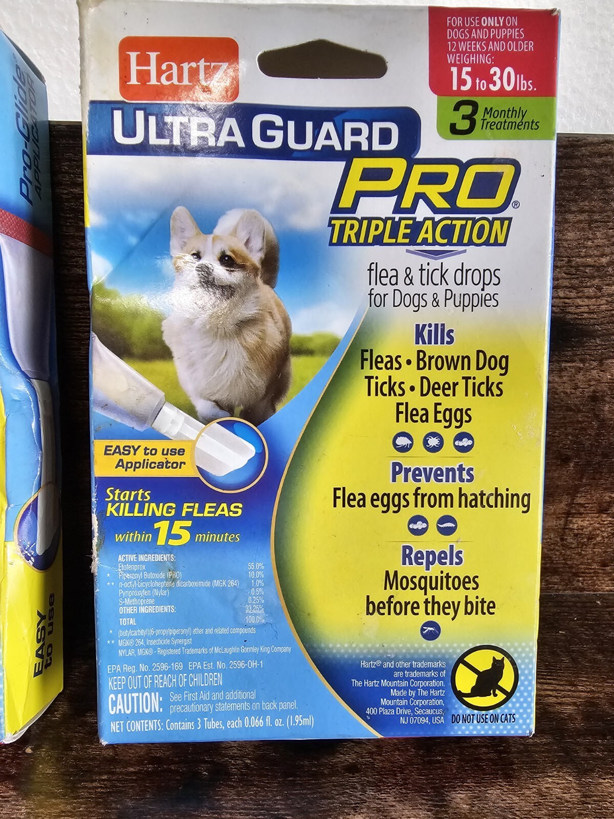 2 Packs Hartz Ultra Guard Pro Triple Action Dogs 15 To 30 Lbs Flea & Tick Drops
