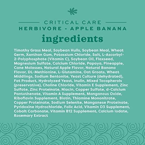 Critical Care Powdered Herbivore Food Apple Banana Flavor 497oz High Fiber