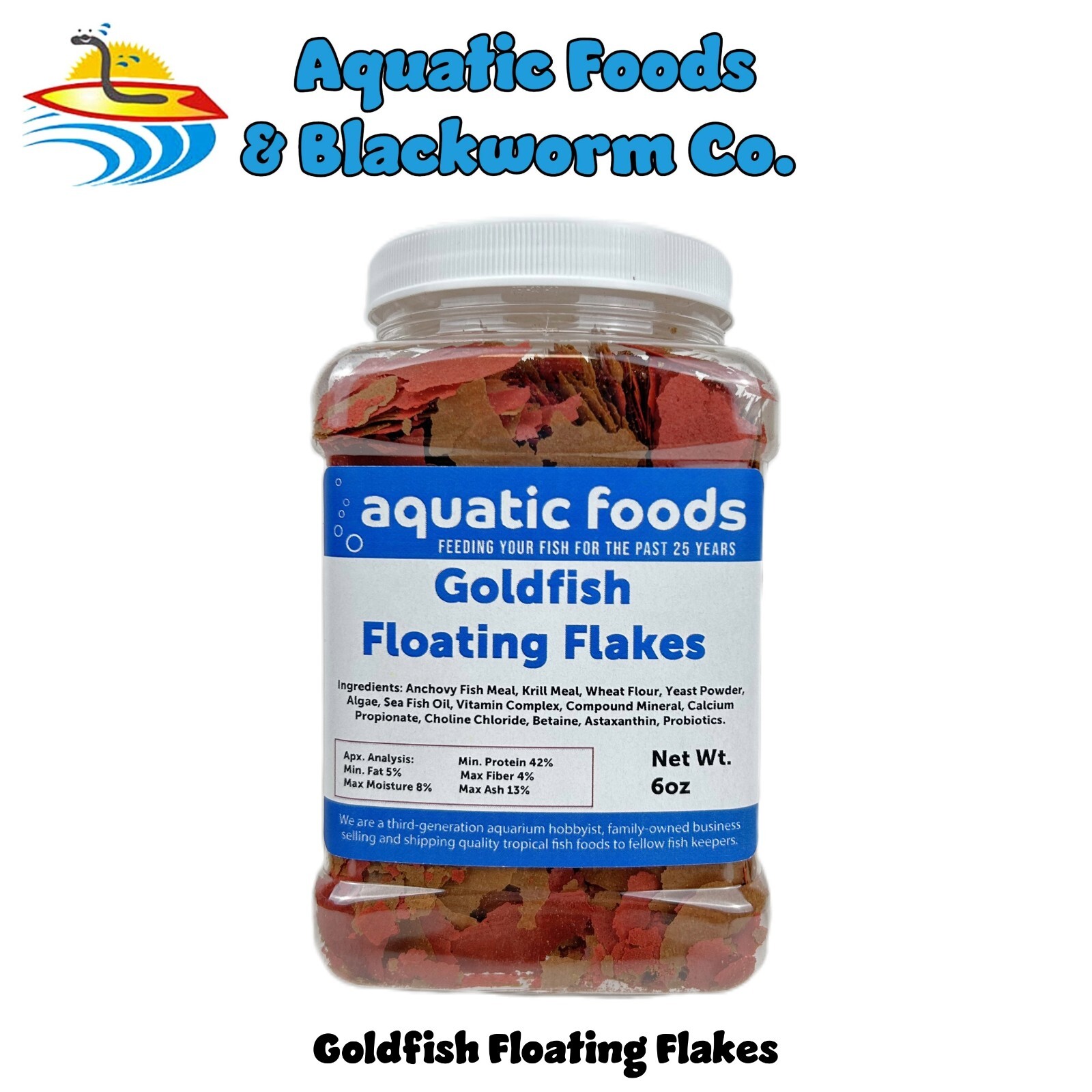 Goldfish Flakes for ALL Aquarium Goldfish, Koi and All Pond Fish. WL-JAR
