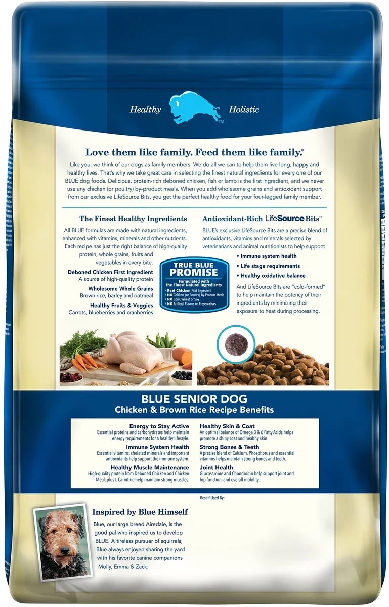 Blue Buffalo Life Formula Senior Chicken & Brown Rice Recipe Dry Dog Food, 30 lb