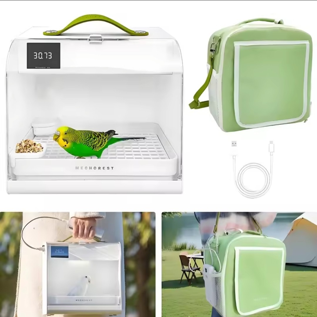 Mechorest Portable Pet Bird Brooder Travel Insulation Cage USB Temp Controlled