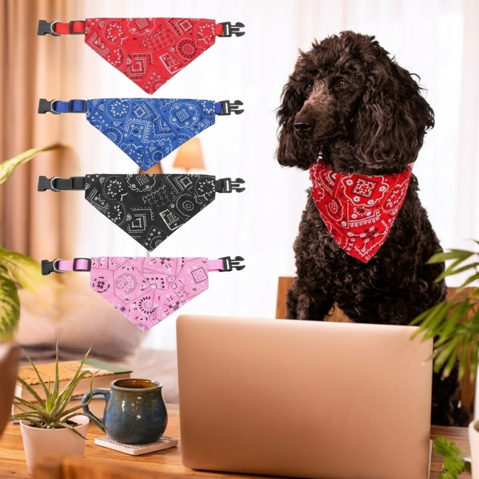 Adjustable Triangular Bandage For Pet Dog Cat Washable Scarf Bandana Collar Bibs