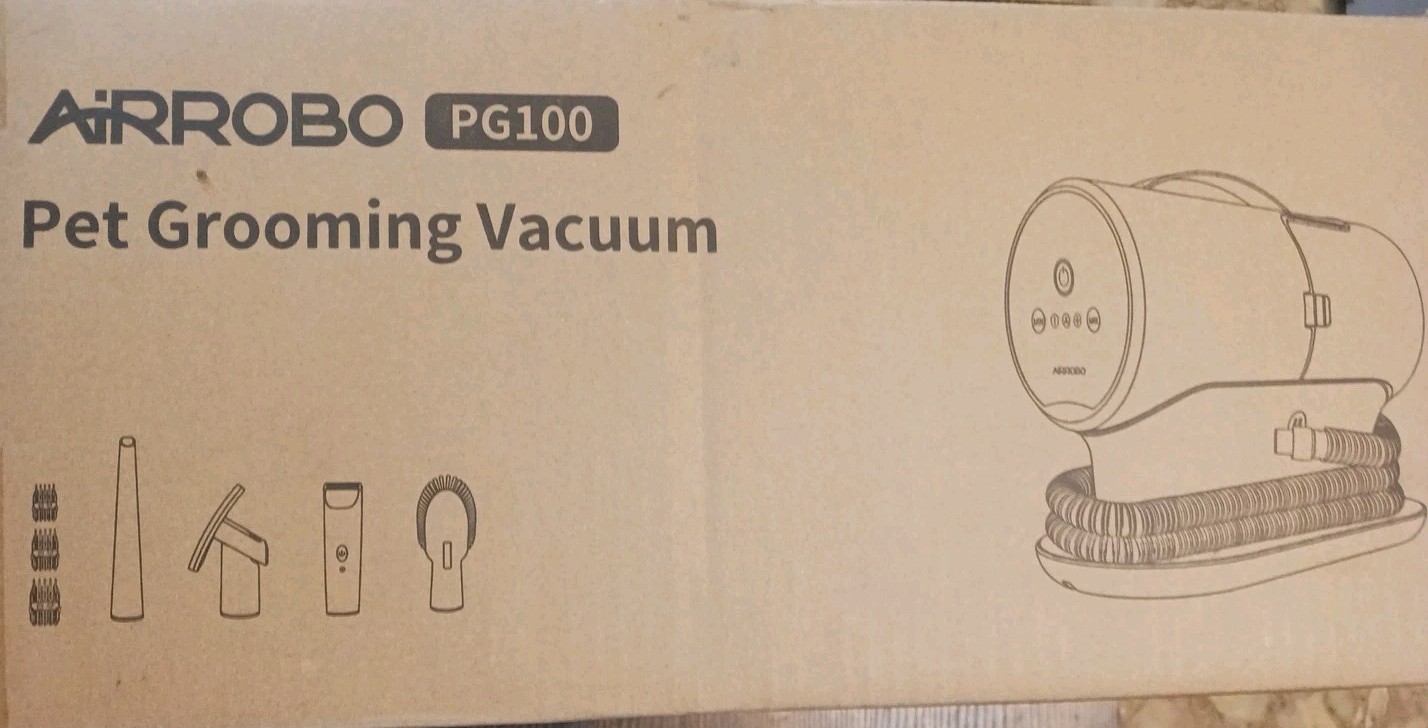 AIRROBO PG100 Pet Grooming Vacuum with 5 Grooming Tools 12000Pa Suction Power US