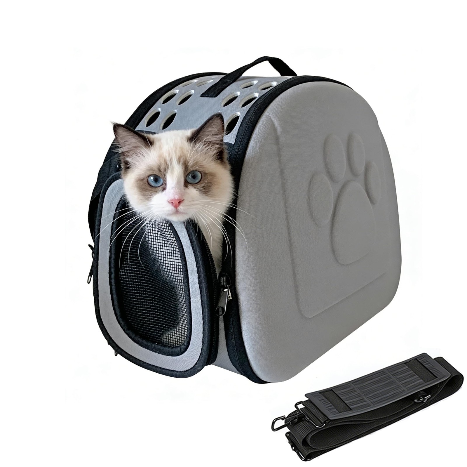 Cats Carrier for Cats & Small Dogs, Up to 18lbs, Gray