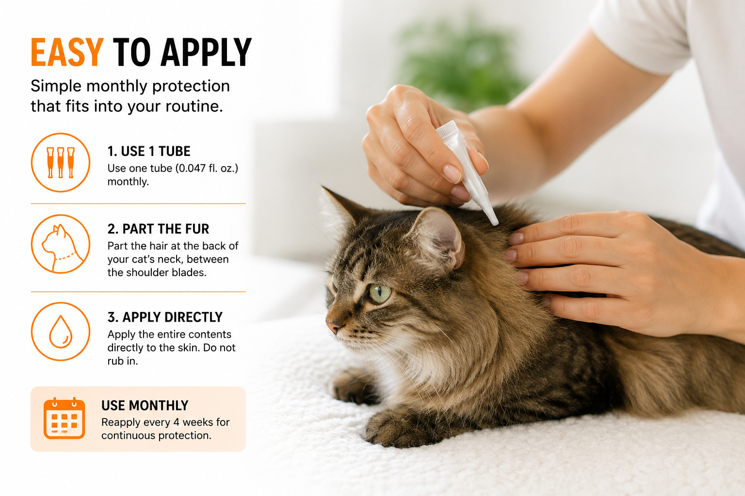 Nutri-Vet Defense+ for Cats Flea Tick Mosquito Treatment 3 Month Supply 6+ lbs