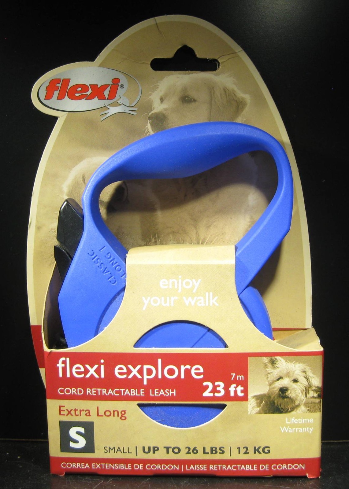 Flexi Explore Cord Retractable Leash 23 ft for small Dogs up to 26 lbs