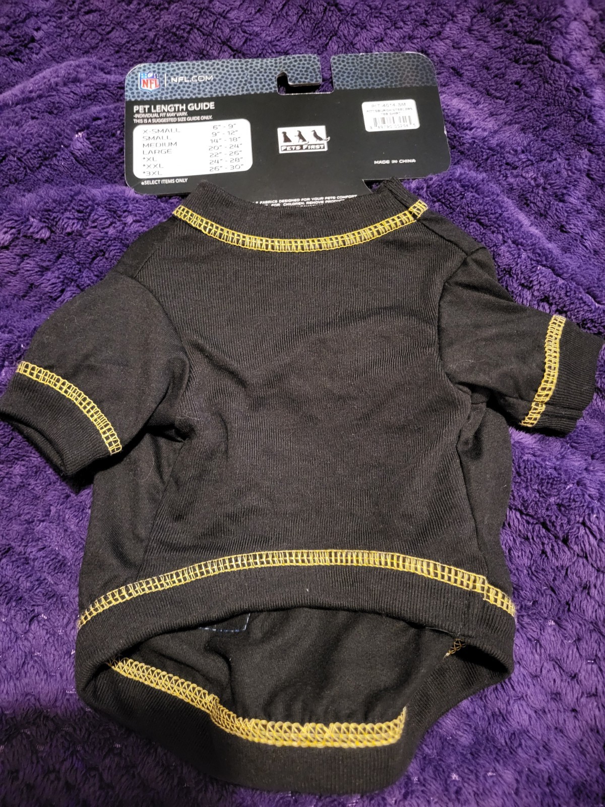Official Team Pet Wear Unisex Pittsburgh Steelers Football Jersey Size Small