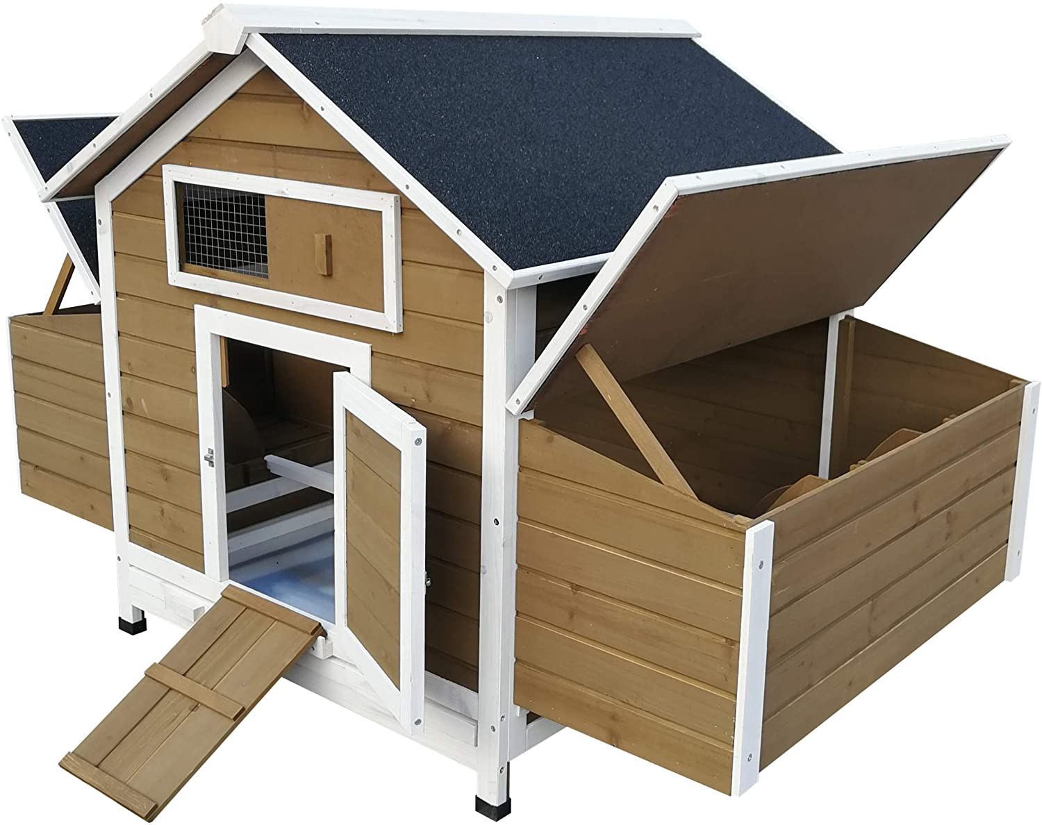 Wood Chicken Coop Backyard Hen House 4-8 Chickens with 6 Nesting Box New