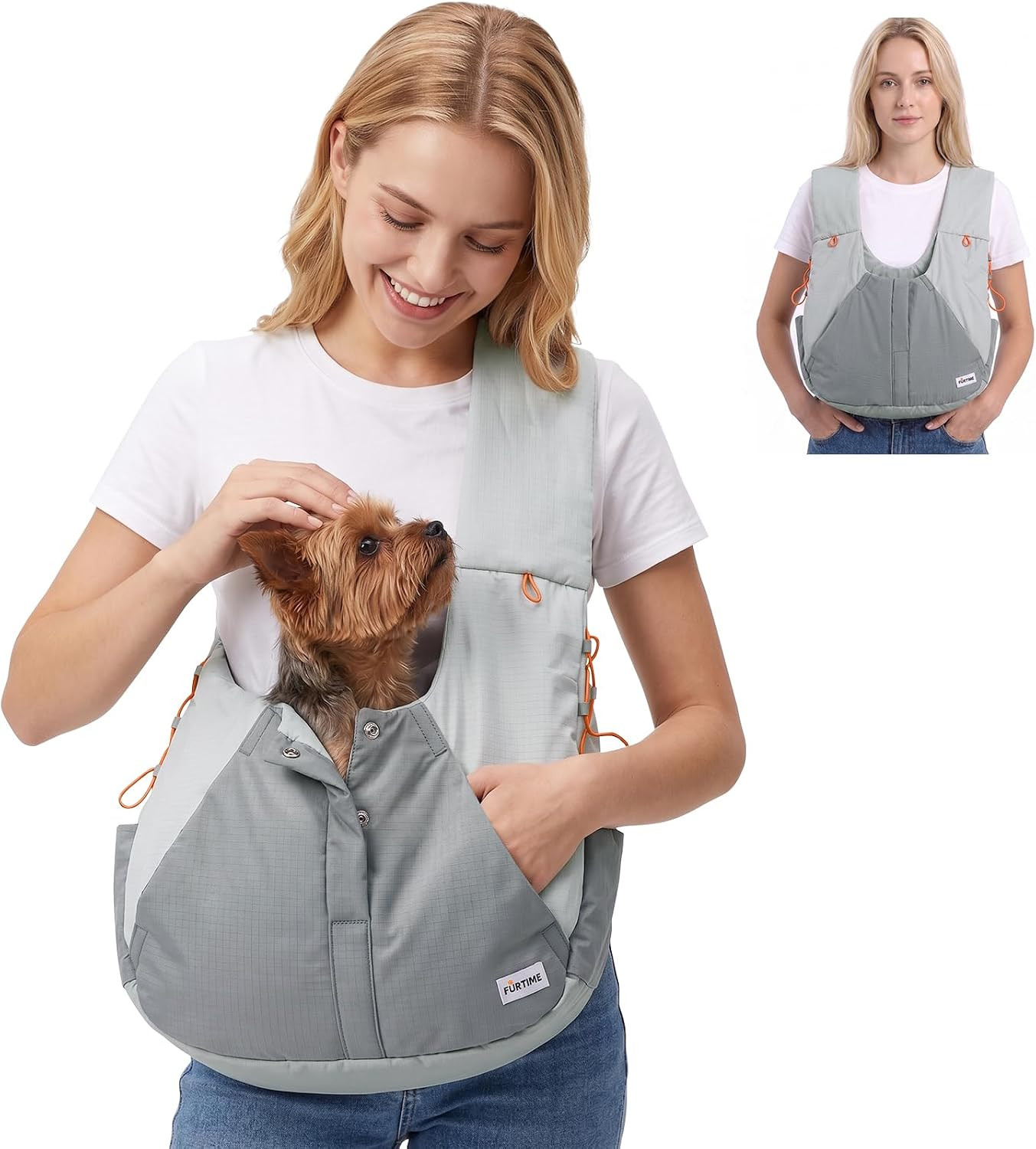 Dog Sling Carrier, Puppy Sling for Small Dogs up to 16 Lbs, 2-In-1 Backpack and