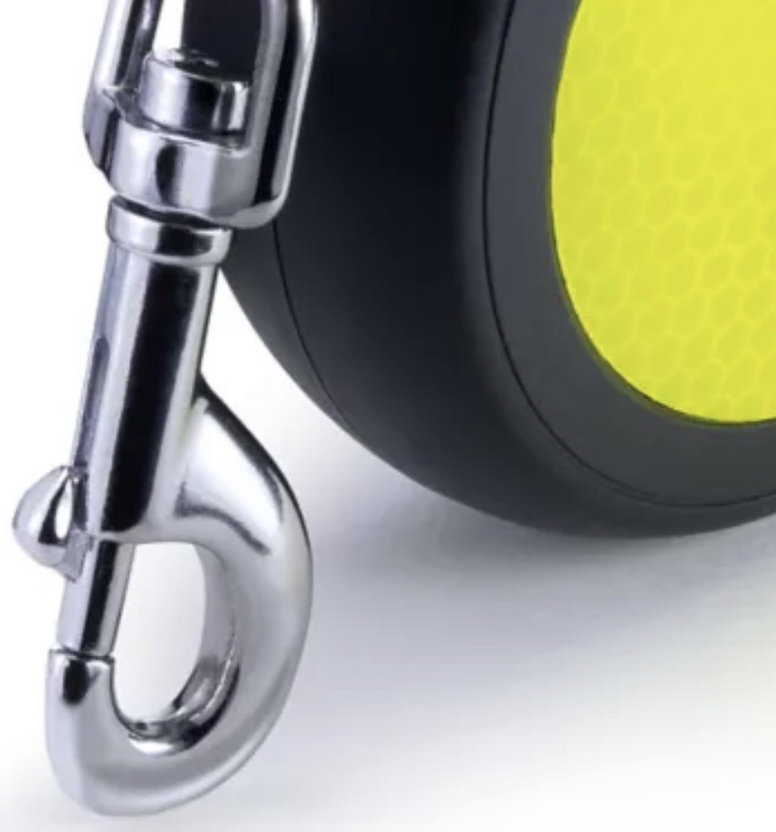 Flexi Retractable Dog Leash 16 Feet Black Yellow Durable Safety Control Large