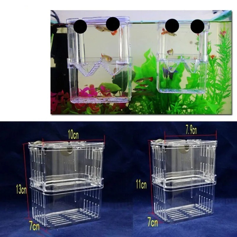 Multifunctional Fish Breeder Box Aquarium Guppy Hatching Incubator Tank Set