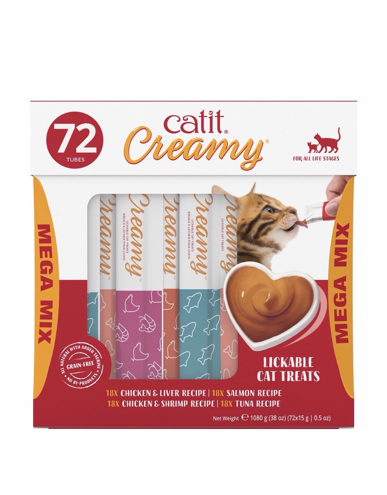 🔥NEW🔥 Catit Creamy Lickable Cat Treats Mega Mix 72 Count EXP 12/2027