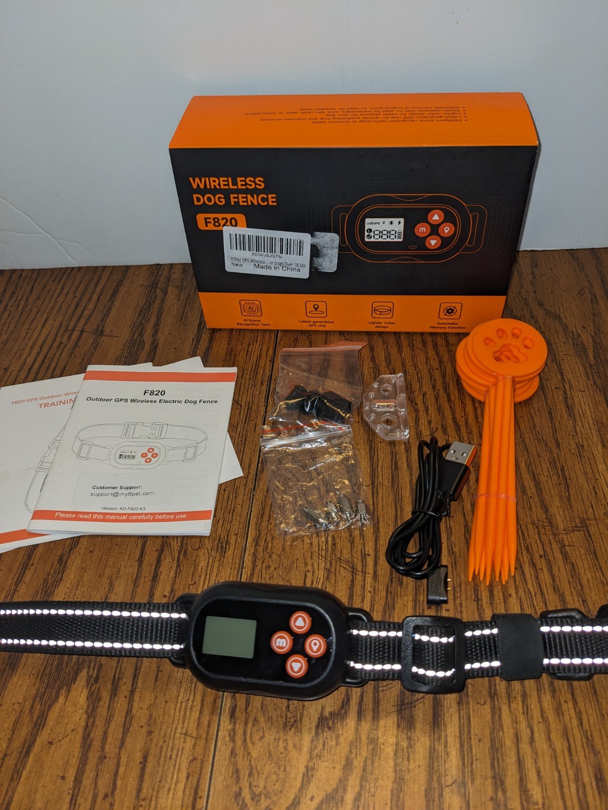 GPS Wireless Dog Fence Waterproof Collar for Dogs Over 18 Lbs OPEN BOX