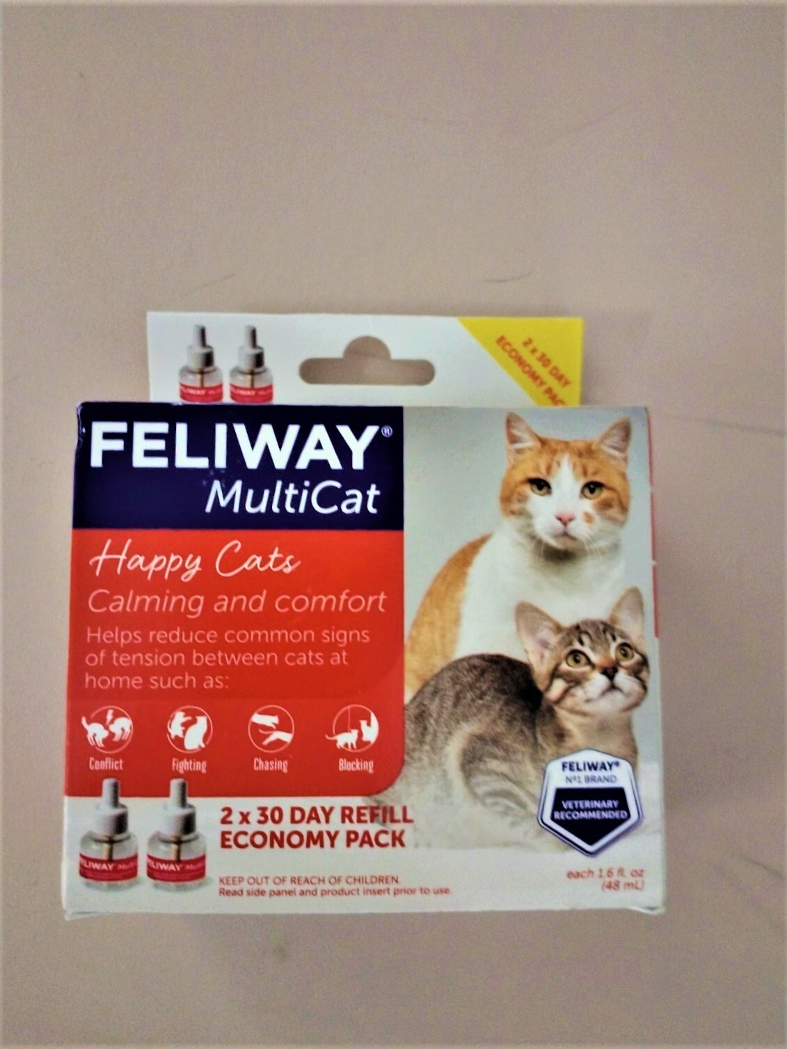 Feliway MultiCat Diffuser Refill 48 mL 2-Pack – Expires 02/2028