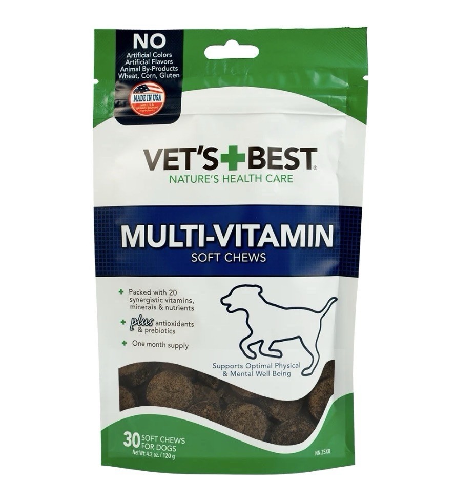 Vet’s Best Multi-Vitamin Soft Chews Dog Supplements, 30 Day Supply
