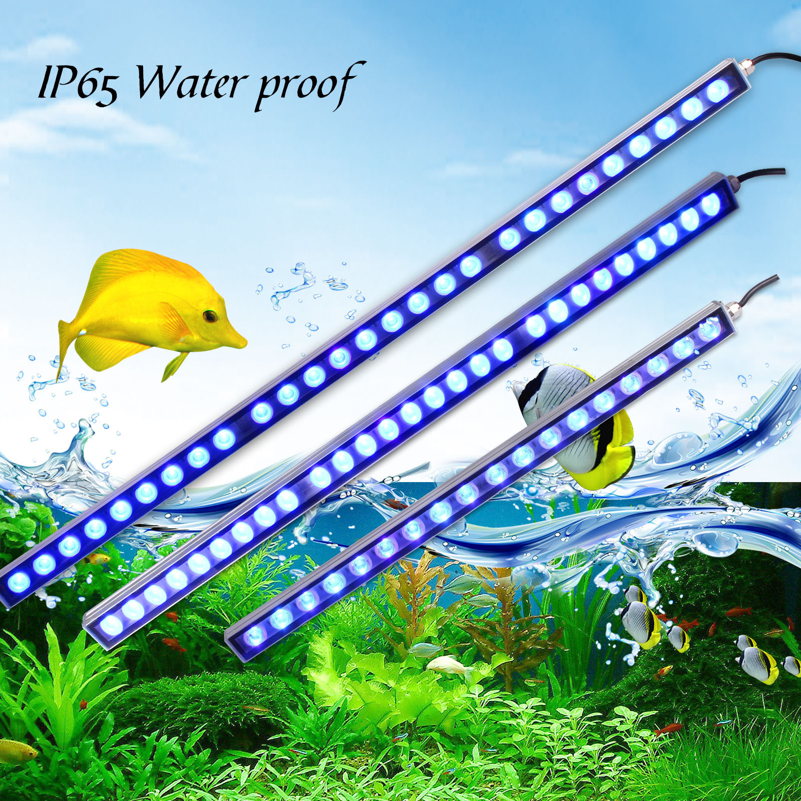 470nm Led Aquarium Bar Light 21.65″/33″/45″ Blue Spectrum Strip Light for Tank