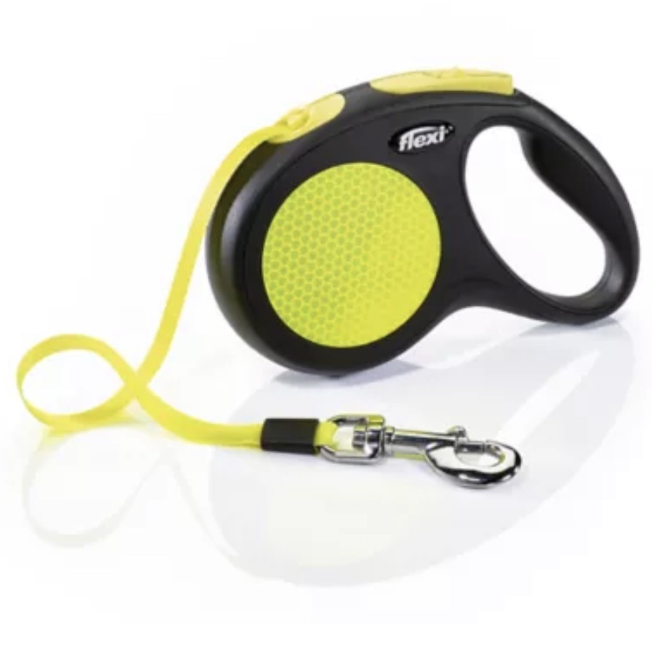 Flexi Retractable Dog Leash 16 Feet Black Yellow Durable Safety Control Large