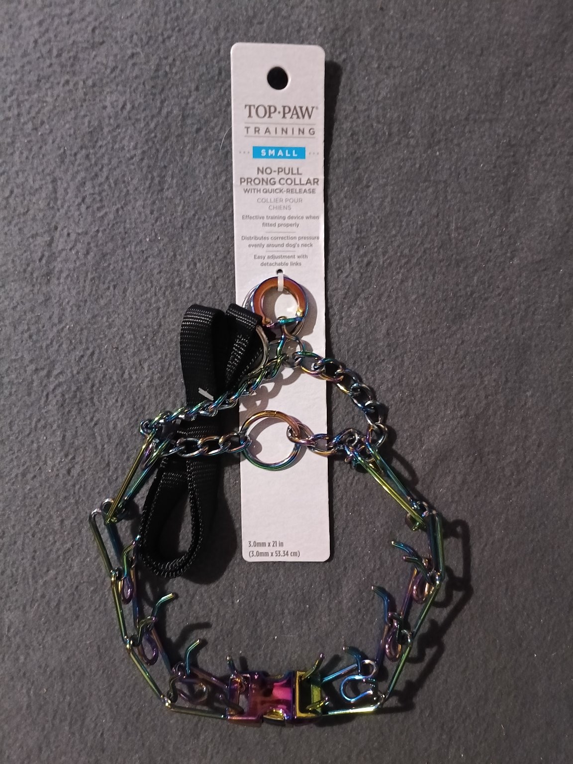 Top Paw No-Pull Prong Collar Small 3.0mm x 21in Quick Release
