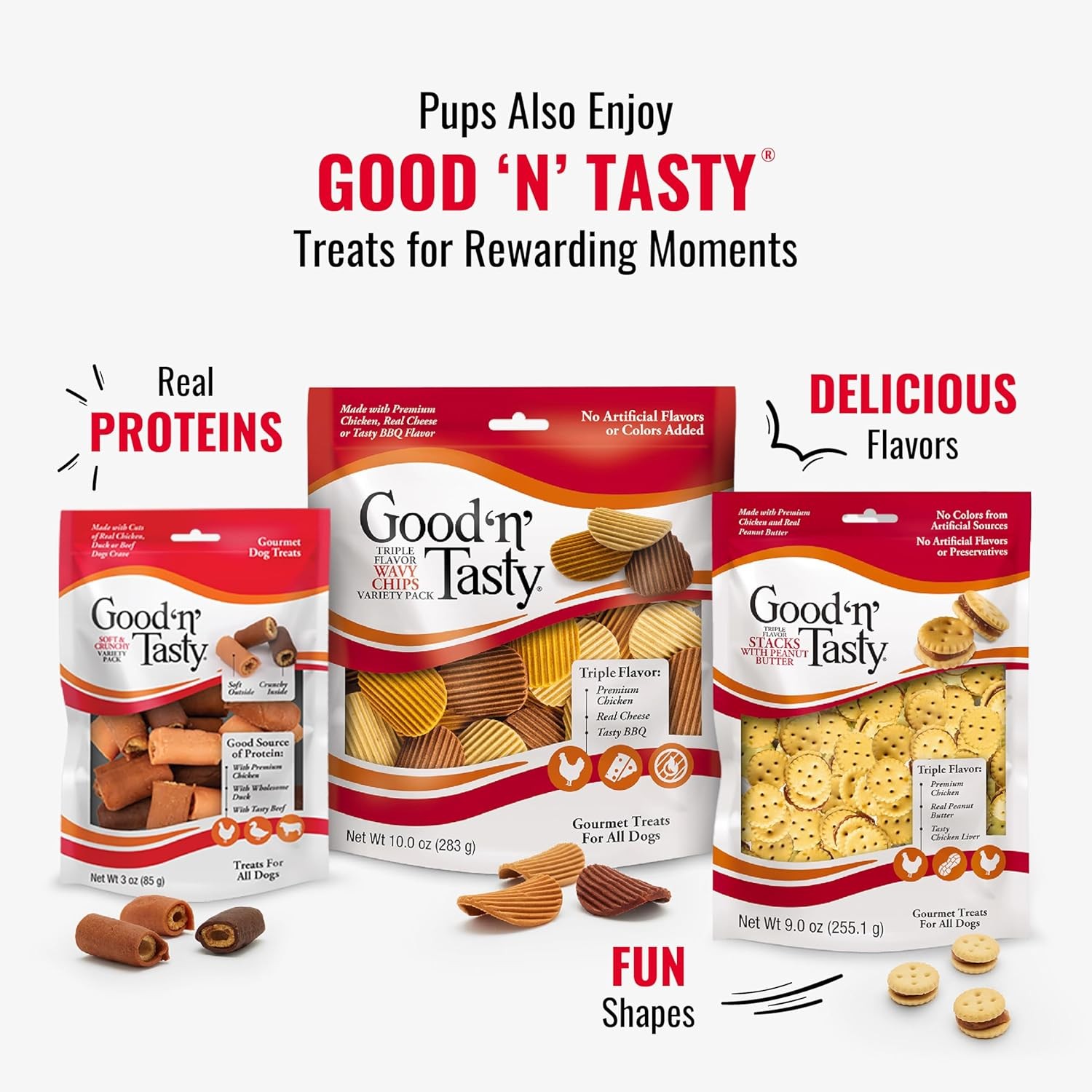 Good ‘n’ Fun Triple Flavor Kabobs Chews for All Dogs-24 Ounces