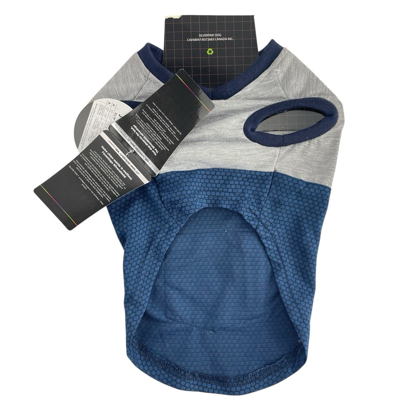 NEW Silver Paw Pet Dog Jersey T-Shirt Blue Gray M w/Anti-Odor Silvershield