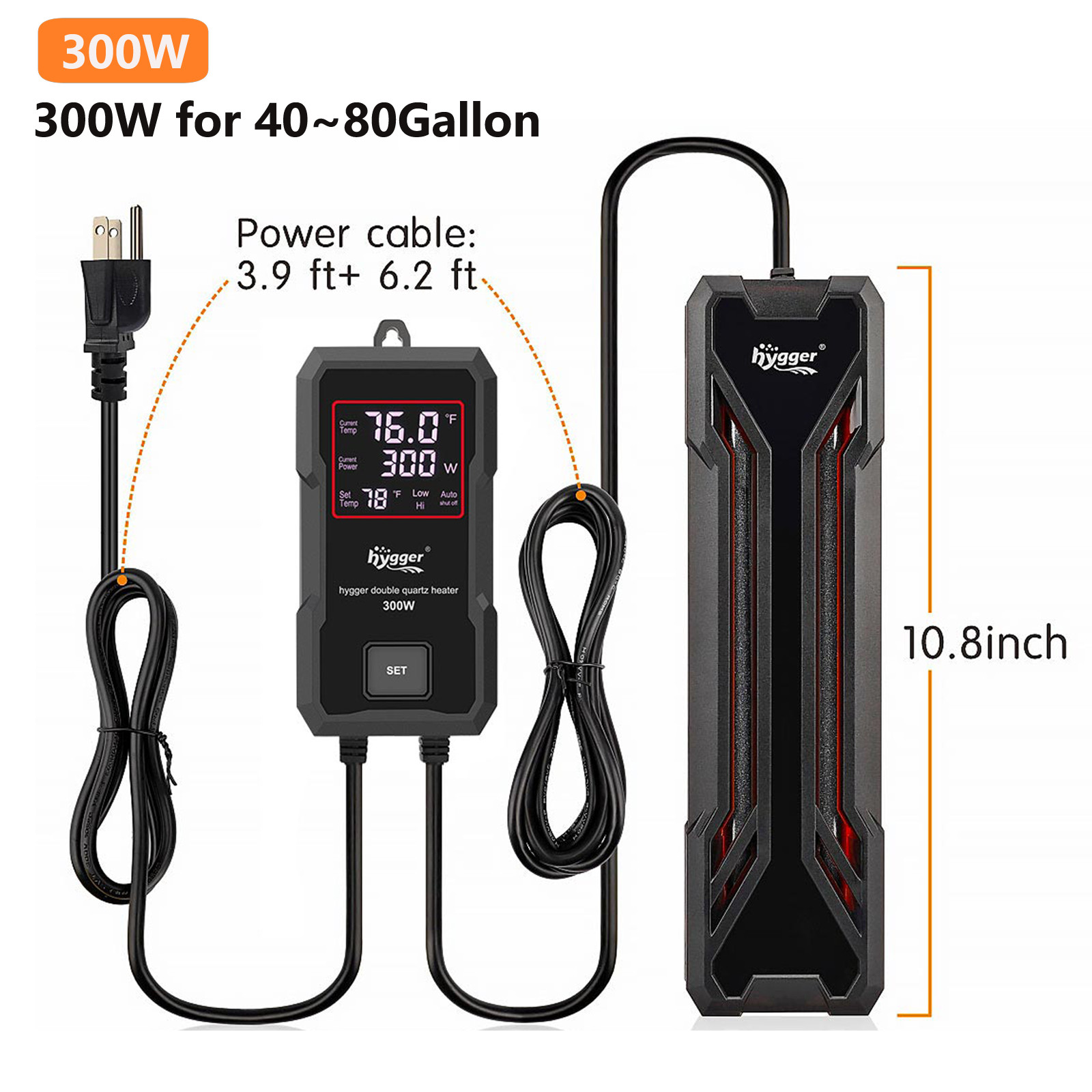 hygger 10/25/50/100/300/500/800/1000W Digital Aquarium Heater Explosion-proof