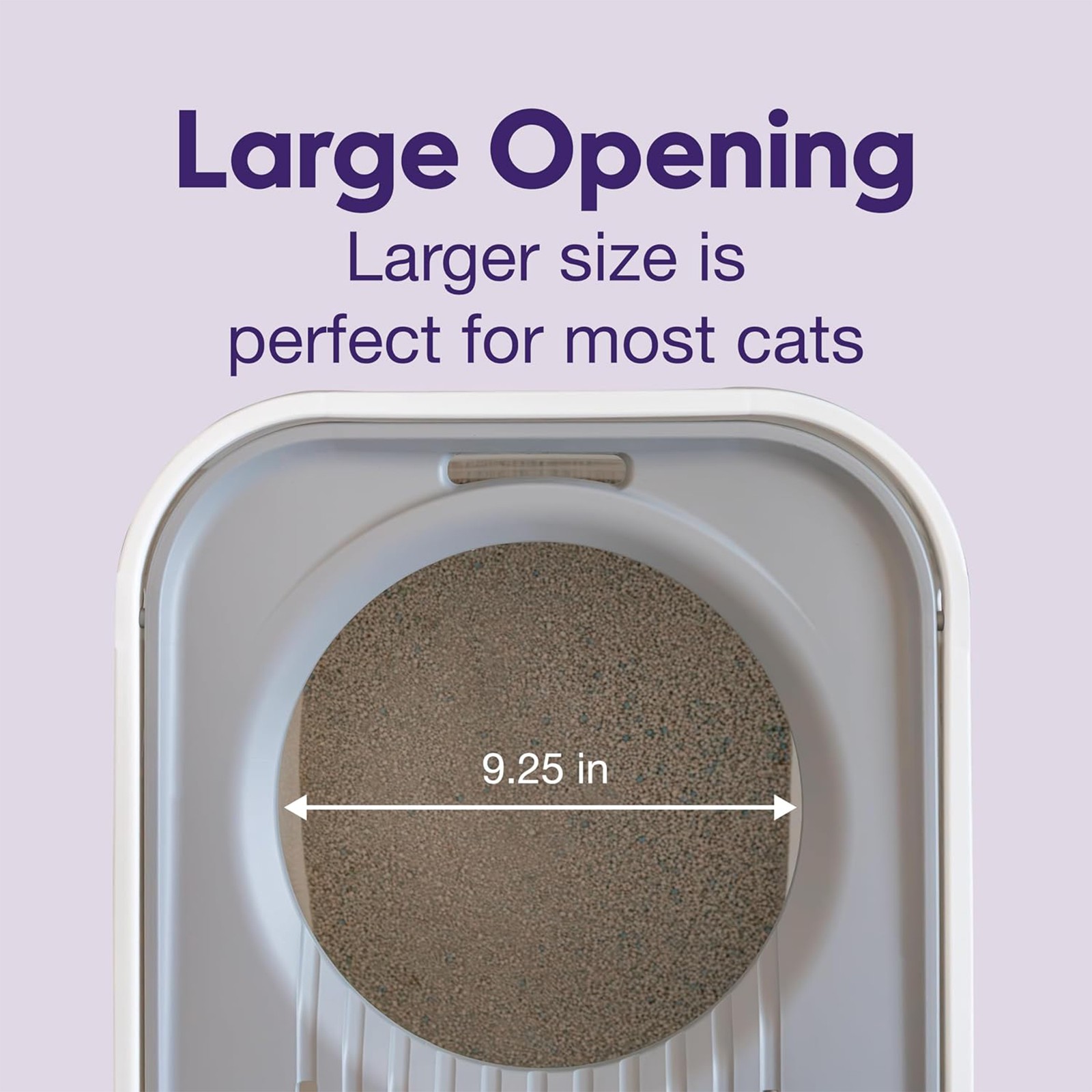 Litter Genie Large Cat Litter Box, Top Entry w/ Catching Lid & Scoop, White/Gray