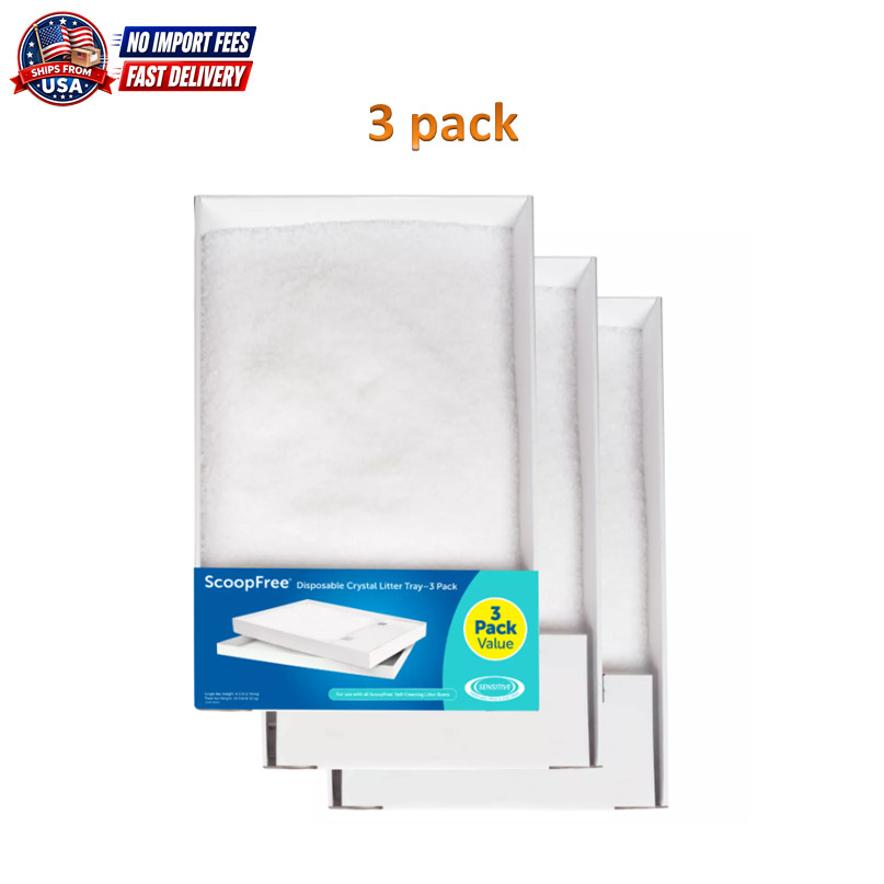 3 Pack PetSafe ScoopFree Crystal Litter Tray Refill Disposable