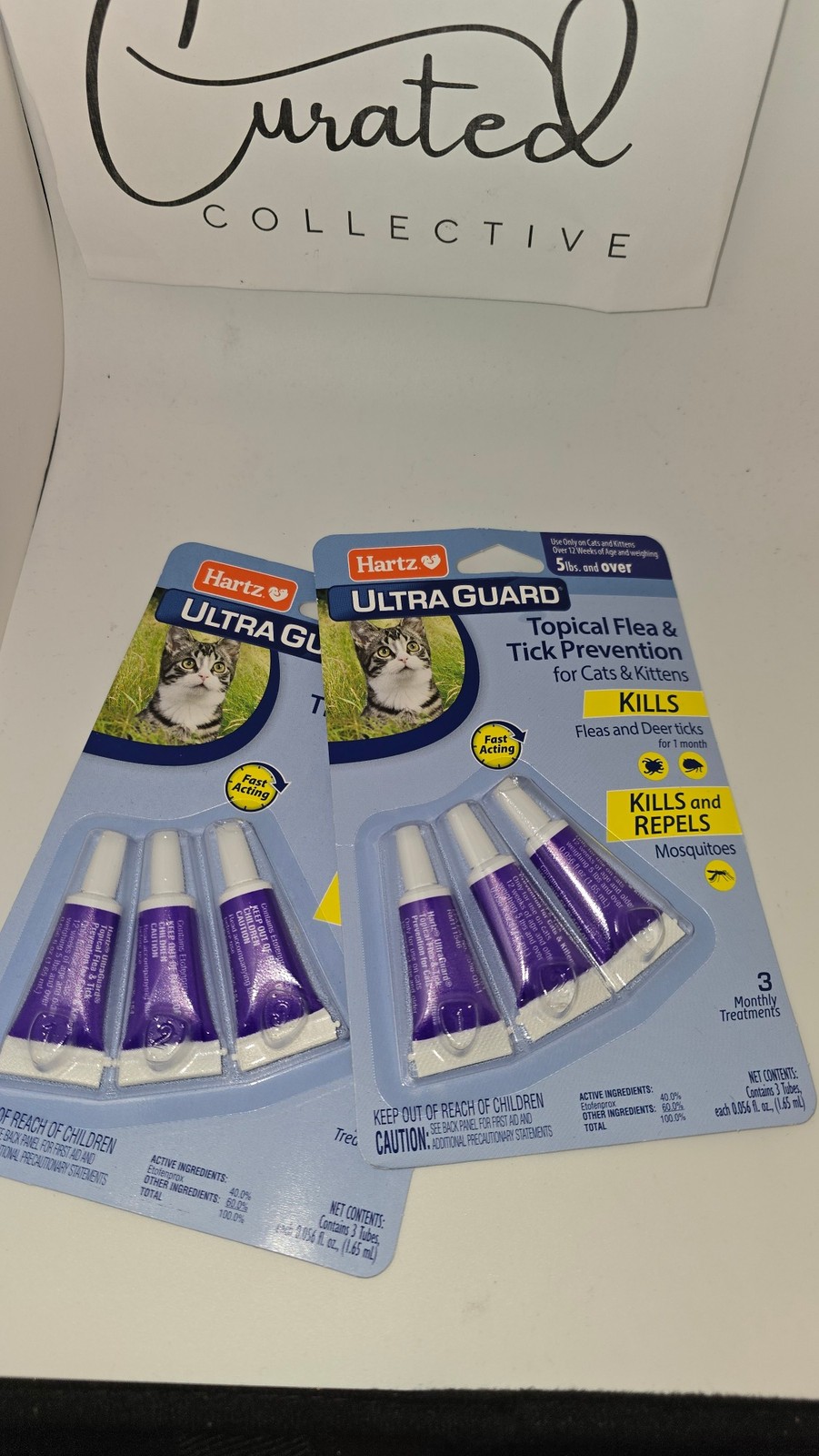 2 Pack Hartz Ultra Guard Flea & Tick Prevention Cats Kittens 3 Month Supply
