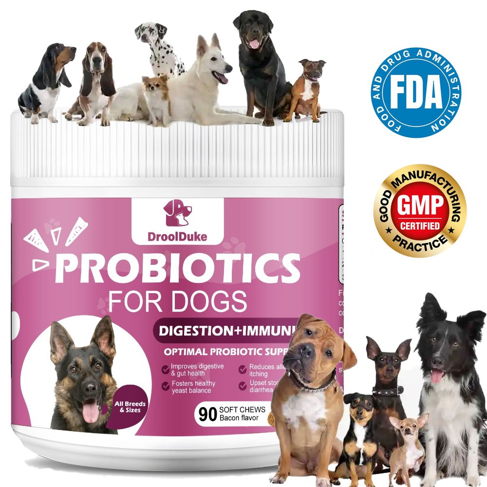 150 dog probiotic supplements – supports allergies digestive health skin itching