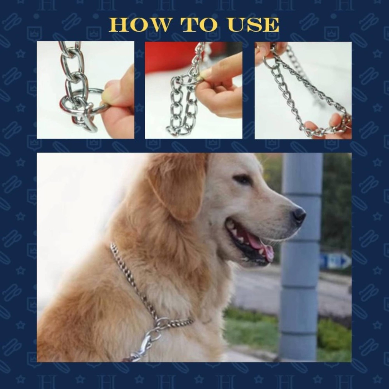Hamilton Metal Slip Link Choke Chain Dog Collar, Heavy 3.0mm x 18″ silver