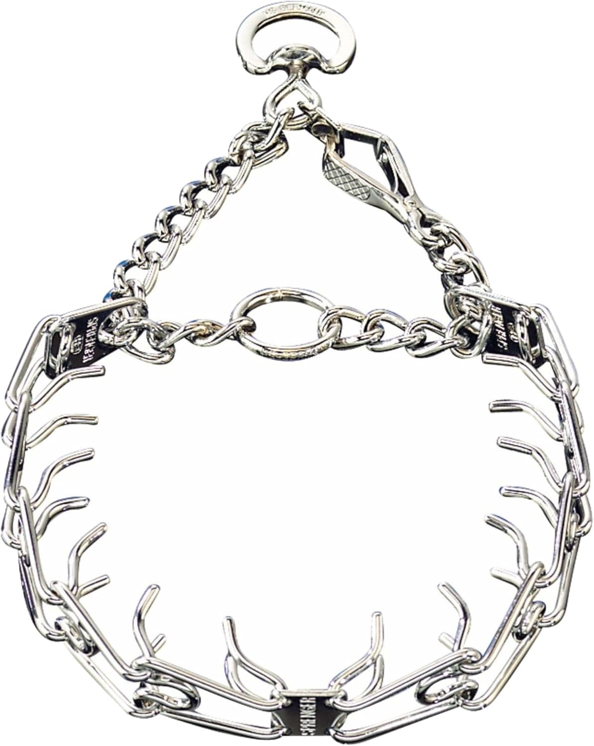 Chrome Plated Steel Training Prong Collar with Quick Release Snap for Dogs (25In