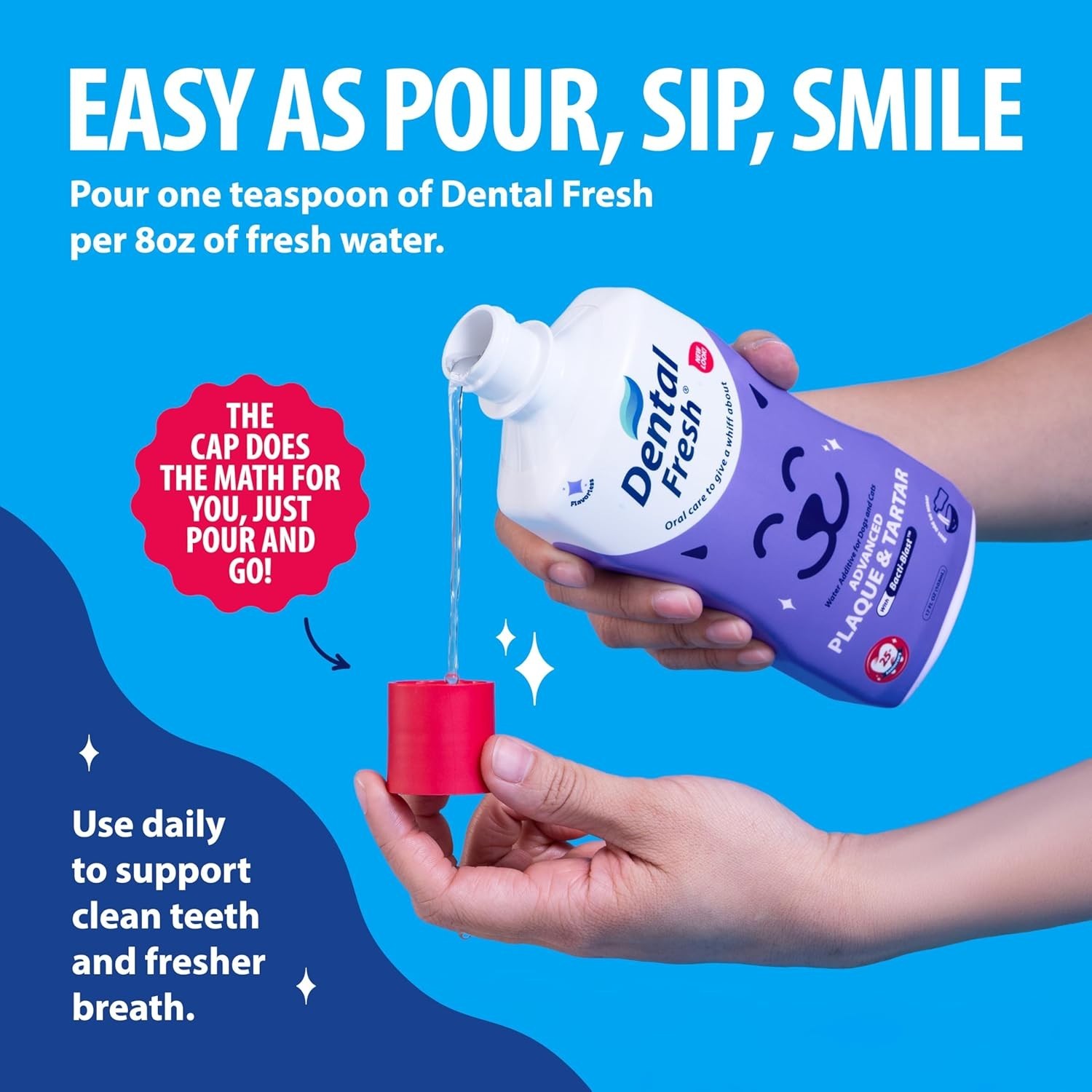 Dental Fresh Advanced Plaque and Tartar Water Additive, 32oz – Dog Teeth Formula